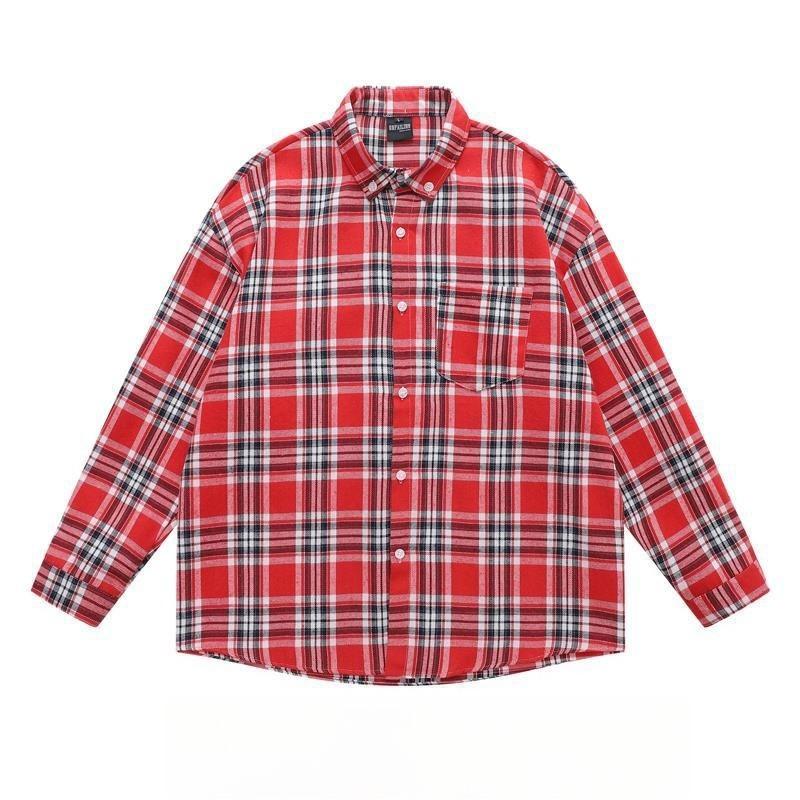 BeatStreet American Retro Plaid Trendy Long-sleeved Shirt Korean Style Fashionable Men Women Vintage Couple Casual Versatile Jacket Chic