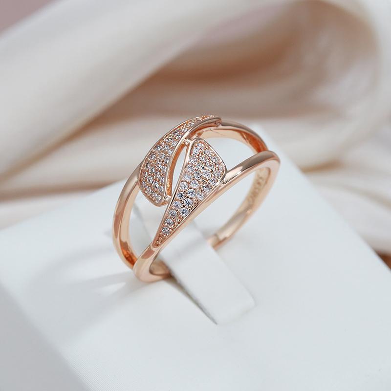 Обручальные кольца цвета розового золота Kinel с цирконием для женщин