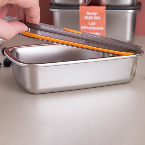 Microwaveable Lunch Box Leakproof 304 Stainless Steel Easy To Clean Food Storage Container