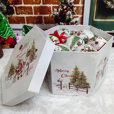 14 шт. в коробке, рождественские елочные подвесные шаровые украшения Navidad, новогодний шар, безделушка для рождественских украшений своими руками, шар с ремнями, детский подарок