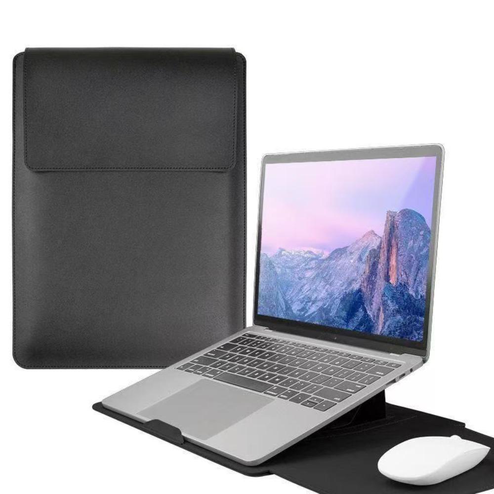 PU Leather 14 Inch Laptop Sleeve Bag Adjustable Waterproof Laptop Sleeve Case Ultra-thin Stain-resistant Laptop Stand Office