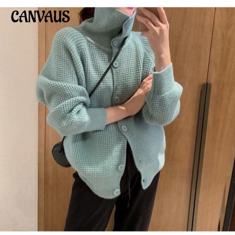 Свободный вязаный кардиган с отворотами Lazy Wind, женский осенний свитер