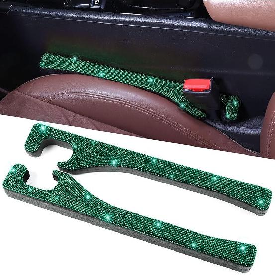 Briwill Bling Car Seat Gap Filler, 2 Pack Universal Fit For Car SUV Truck Handmade Crystal Rhinestone Diamond Car Gap Filler Bling Car Accessories