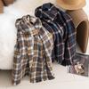 New Year's Wool Scarf Autumn and Winter Plaid Scarf Women's Versatile Scarf Thickened Warm Simple Tassel Shawl