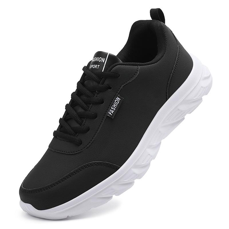 Autumn New Men's Shoes Large Size Leather Surface Ultra-light Sports Shoes Casual Student Board Shoes Running Shoes Factory