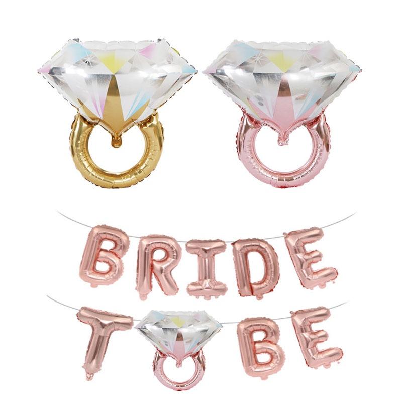 Воздушные шары из фольги в форме бриллианта Кольцо Украшения для вечеринки по случаю помолвки Свадебные принадлежности