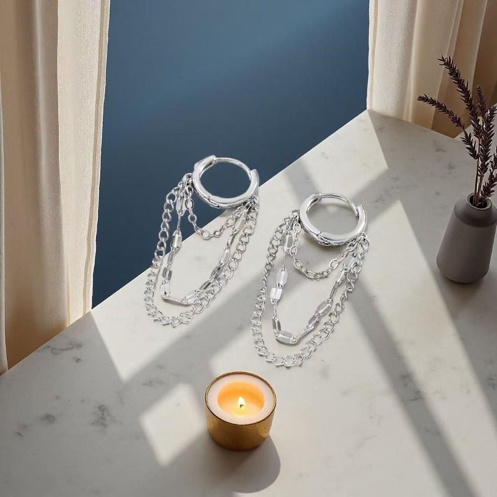 Zinc Zinc Alloy Chain Earrings Hypoallergenic Dangle Drop Earrings Temperament Ear Cuff  Daily Wear