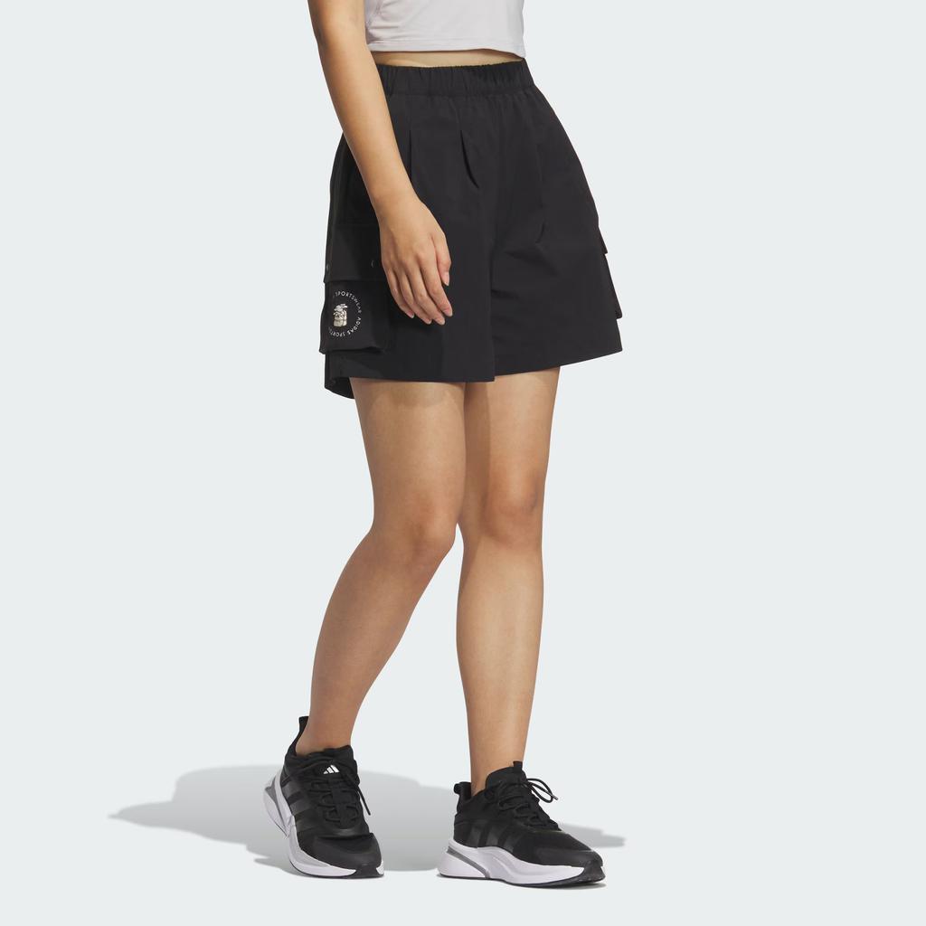 adidas Спортивная одежда GFX Тканые Удобные Мягкие Свободные Тканые Модные Повседневные Шорты Женские шорты Черные JL9275
