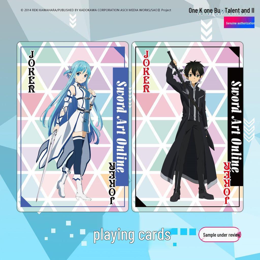 Креативные игральные карты на тему аниме Sword Art Online с Кирито и Асуной