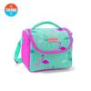 Kids Aqua Green Neon Pink Flamingo Patterned Thermo Lunch Box 11804