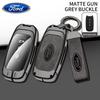 Car Sticker 2026 Ford Zinc Alloy Leather Car Remote Key Case Cover Holder 3 Buttons Key Shell For Ford Territory EV With Logo Ke