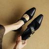 Women Nature Suede High Thick Heels New 2024 Spring Black Apricot Square Toe Pumps Elegant Lady Metal Decoration Shoes