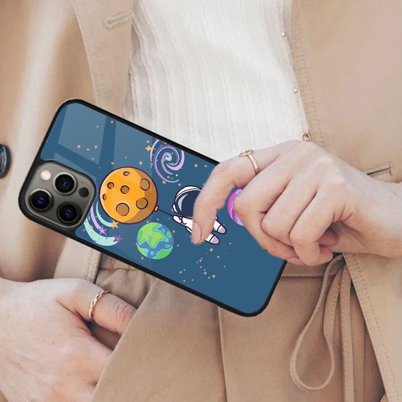 Милый галактический Чехол-бампер с магнитом для телефона APPLE iPhone 17 Air 16 14 13 12 Pro Max 15 Plus Беспроводная зарядка С крышкой MagSafe