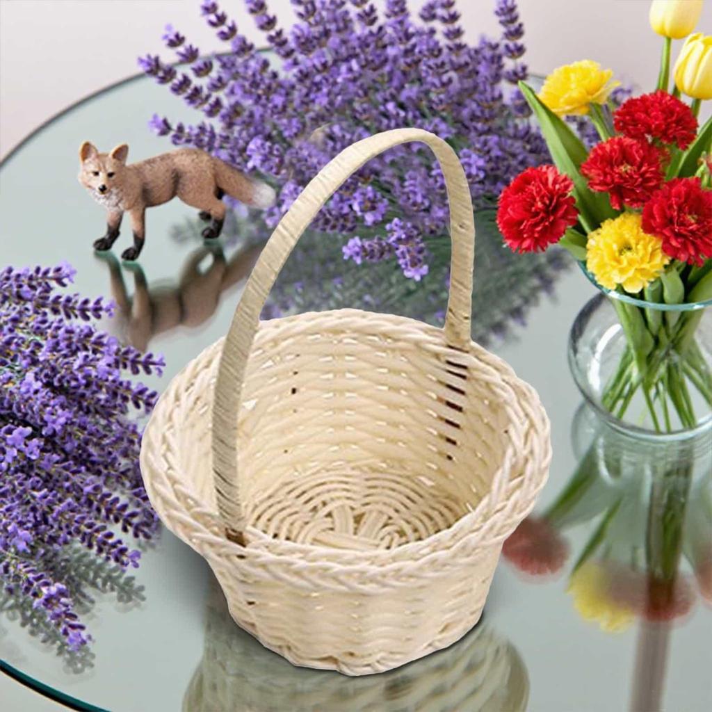 Mini Woven Baskets Small Flower Girl Basket for Wedding Decor Easter Party Favors Decorative Storage Container Photography Props