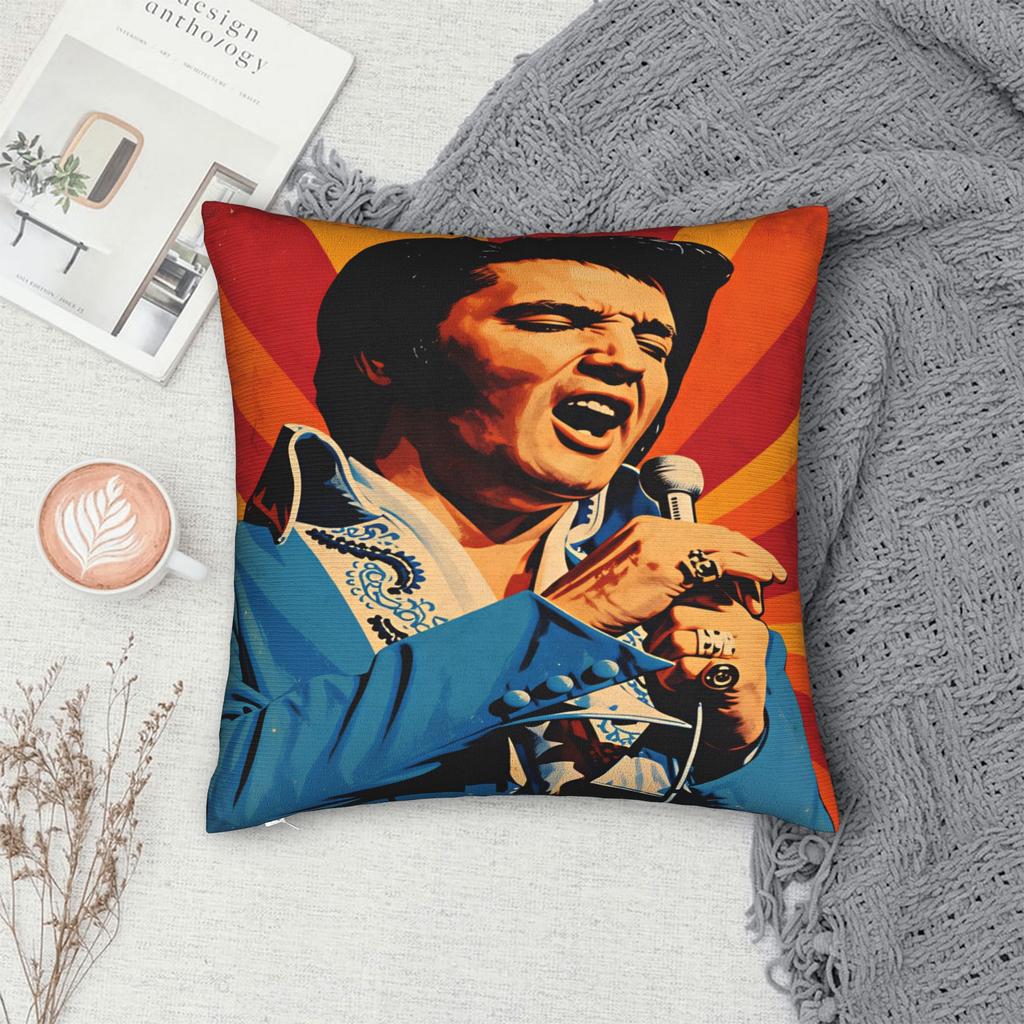 E-Elviss Singer Pillow Cover Soft Cushion Cover Funny Pillow Case For Living Room Chair