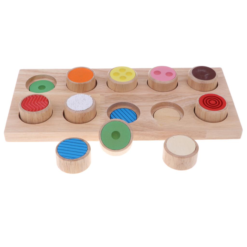 Touch and Match Board for toy kids Classroom Activity, Wooden Colorful Tactile