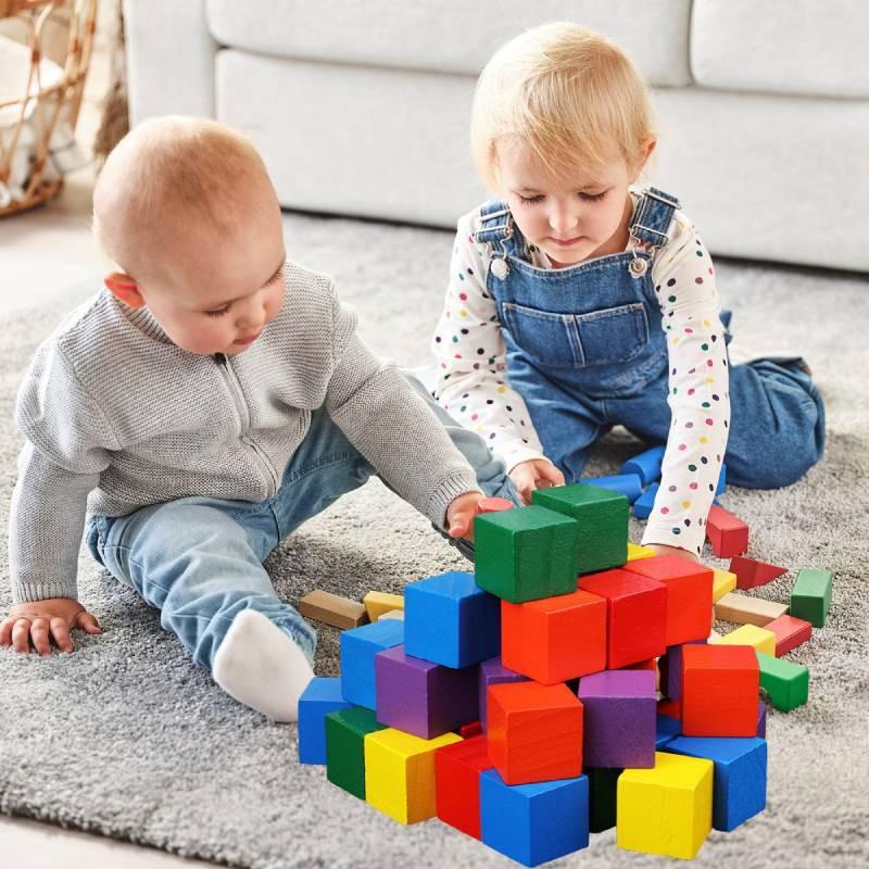 Three Colourful Dimensional Square Building Blocks Early Educational Kids Toys