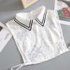 Lace Fake Collar Shirt Women Detachable Collar Half Shirt Women False Collar Tie White Lapel Faux Col Women Clothes Accessories