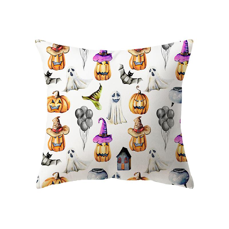 Devil Pumpkin Throw Pillow Cover Halloween Theme Throw Pillow Cover Sofa Chair Bed Cushion Cover Home Decor