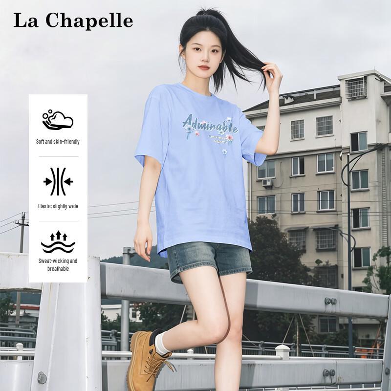 La Chapelle Women's Pink Cherry Graffiti Cotton T-Shirt