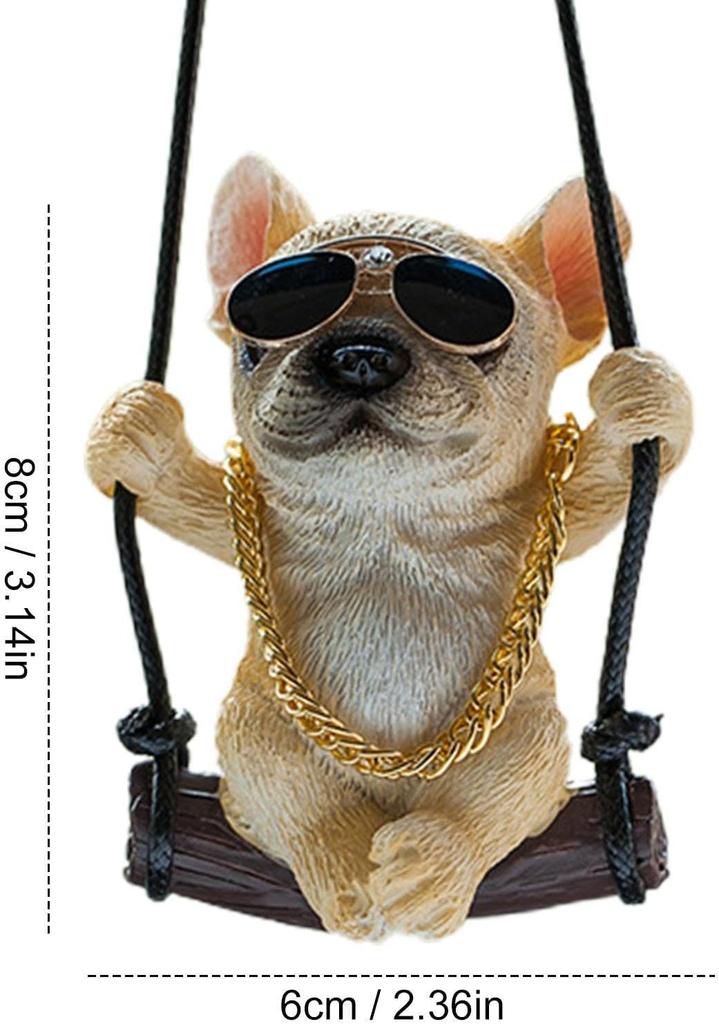 Зеркало для комнаты, аксессуары, украшения, автомобильные аксессуары, автомобиль, стильная статуэтка французского бульдога из смолы, подвеска для автомобиля, милый качающийся автомобиль, подвесной кулон для автомобиля