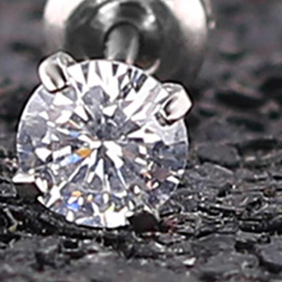 Женские серёжки гвоздики с цирконом