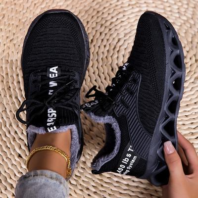 Женские зимние бархатные теплые спортивные кроссовки для бега и повседневной носки, женские износостойкие амортизирующие кроссовки с лезвиями