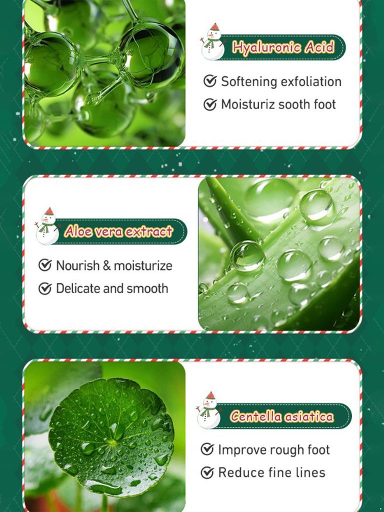 10 Pairs Christmas Gift Set: Moisturizing & Exfoliating Foot & Hand Mask for Dry Skin for Smooth, Soft Hands and Feet