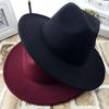 Шляпа Женская Осень и Зима Корейская Версия Универсальная Шерстяная Шляпа Шляпа-Котелок Британский Винтаж Шляпа Джаз с Большими Полями Подшивка