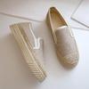 Women's Shoes Espadrilles White Female Footwear Loafers Round Toe Cotton Y2k Fashion Stylish And Low Price Spring Shoe A H