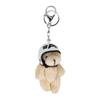 Lovely Helmeted Bear Charm Keychains Y2K Plush Ornament Pendant Car Keyring Backpack Decoration Bag Charm Jewelry