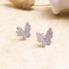 High-end Stud Earrings for Women with Niche Design Zircon Earrings Exquisite Small New Style Butterfly Earrings In Autumn and Winter