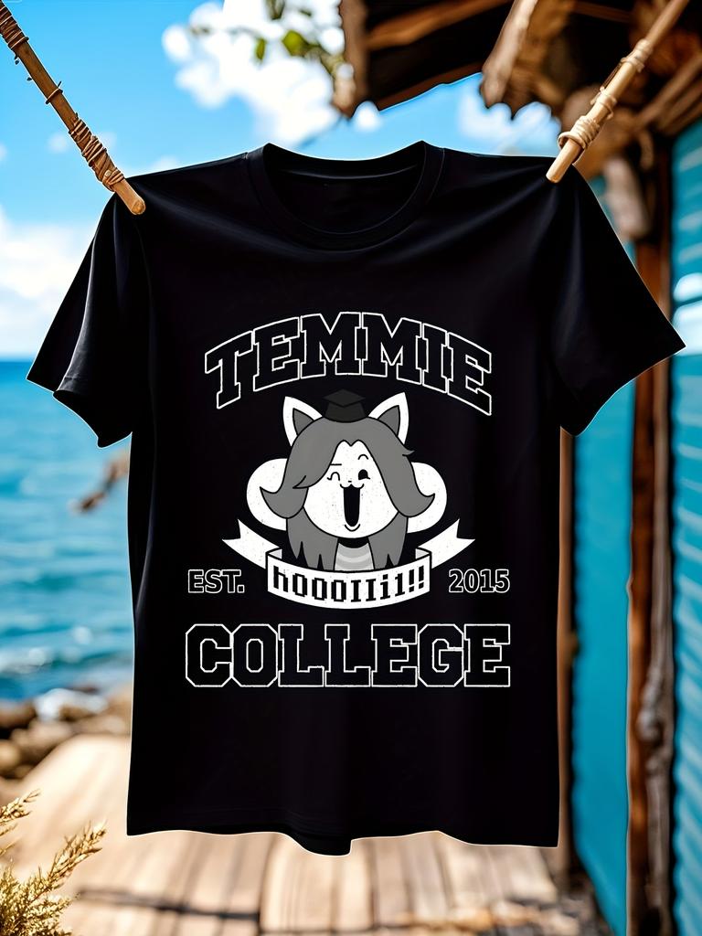 Футболка Temmie College Undertale - Мягкая хлопковая футболка с изображением сибирского хаски