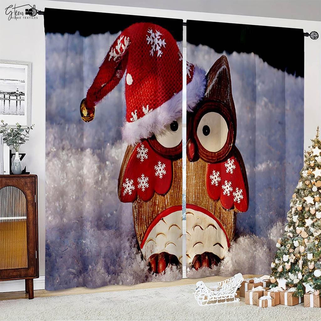 Рождественские украшения Шторы Рождественская елка Санта-Клаус Подарок Снеговик Гостиная Детская комната Новогодние праздничные шторы 2 шт.