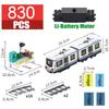 Electric Subway Train City Car Metro Tram Rechargeable Lithium Battery Motor Building Blocks Technical Toys For Children Gifts