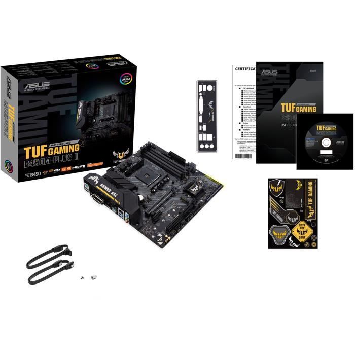 Carte mère - ASUS - TUF Gaming B450M-Plus II - AMD B450 - Emplacement AM4 micro ATX