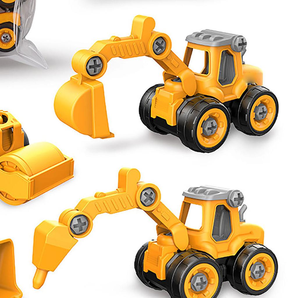 Наборы строительной техники для малышей Симуляция Включают 4 транспортных средства Пазл Детская разборная игрушечная машинка