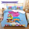 Pocoyo Cartoon Pattern Bedding Set Quilt Cover Pillowcase Home Decor Gift (1 * duvet cover + 2 * pillowcase, without core)