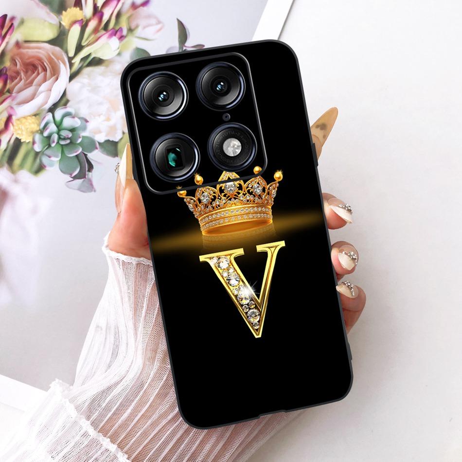 Чехол для телефона Motorola Signature 2026 с буквой Crown Для Motorola Signature XT2603-2 Черный Силиконовый Мягкие Чехлы Бамперы