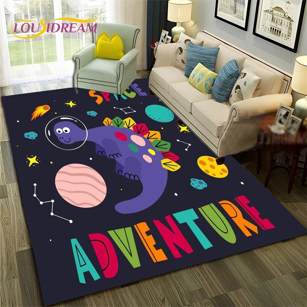 Мультфильм Динозавр Космос 3D Милый Ковер Дино Ковер для Дома Гостиная Спальня Диван Коврик Декор, Детский Коврик Нескользящий Напольный Коврик