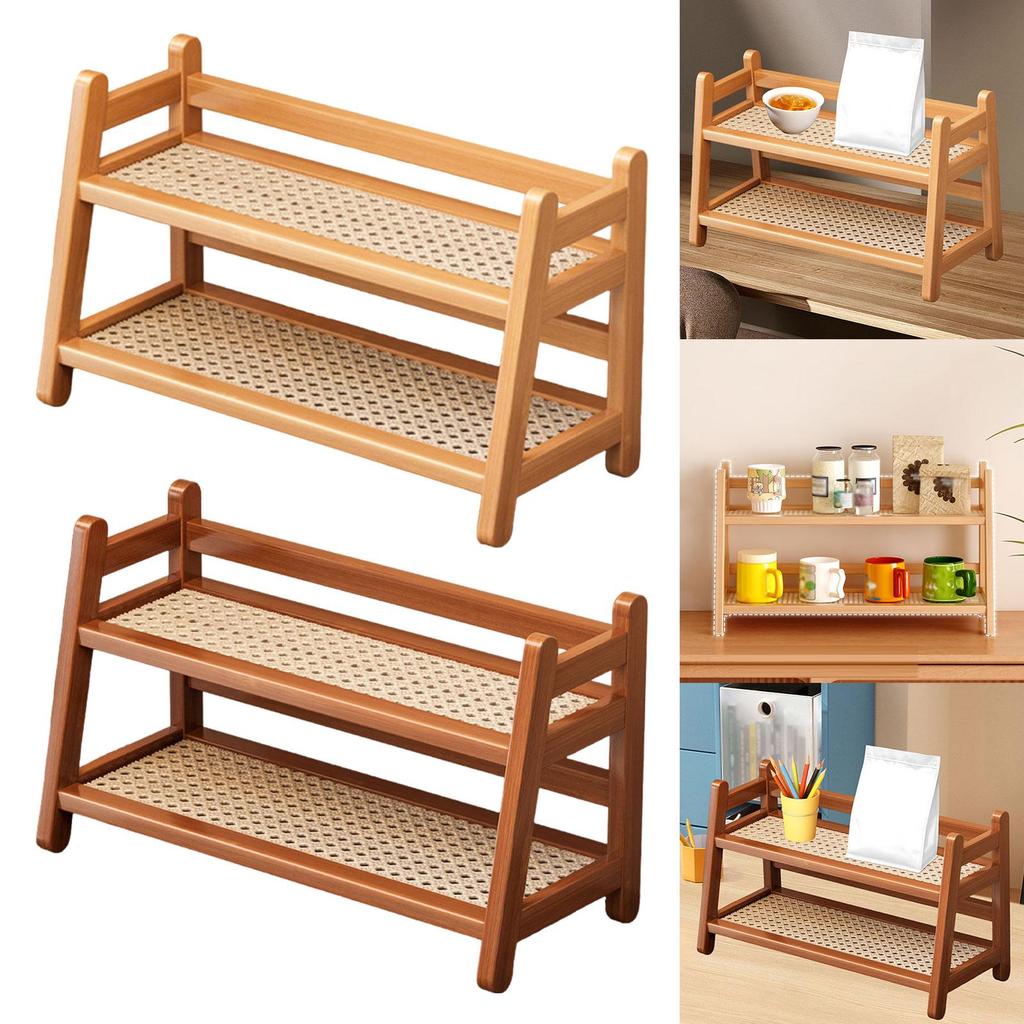 Water Cup Display Rack Practical Modern Seasoning Rack Multipurpose 2 Layer Storage Shelf for Office Home Coffee Bar Accessories