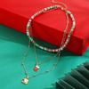 Cartoon Double Layer Christmas Necklace Santa Christmas Tree Rice Beaded Chain Jewelry Accessories Gingerbread Man