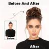 MISSQUEEN Synthetic High Bun Messy Bun Wig With Hair Extension Ponytail Band Elastic Rubber Band High Bun Ponytail Wig Extension Curly Ponytail Lady