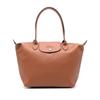 Le Pliage Xtra Однотонная Сумка-тоут с молнией и кнопкой, на длинных ручках, из кожи, женская, цвет Коньяк Бренди 2605987504
