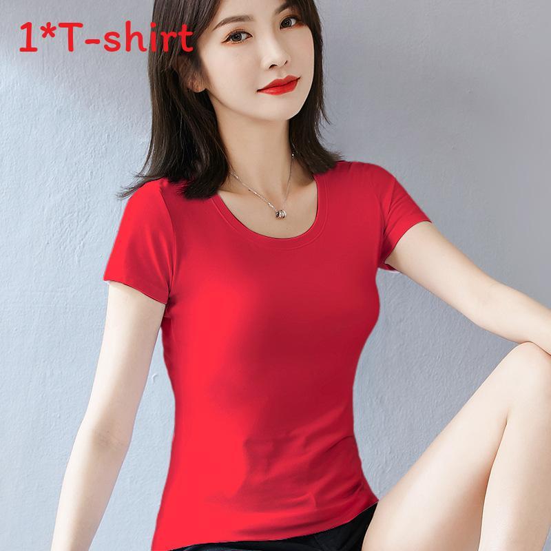 T Shirt For Women Casual Short Sleeve Cotton Splicing Top For Spring Wear