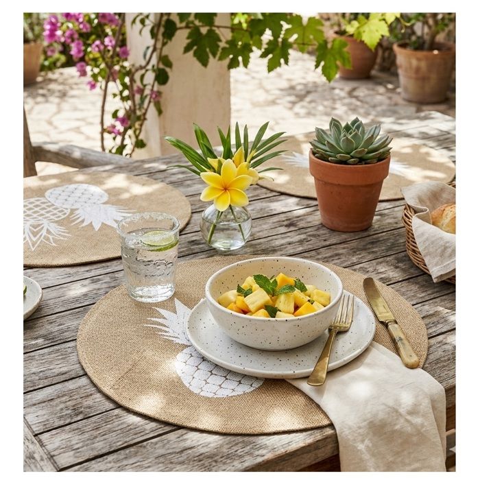 Set de table en jute rond 38 cm Ananas