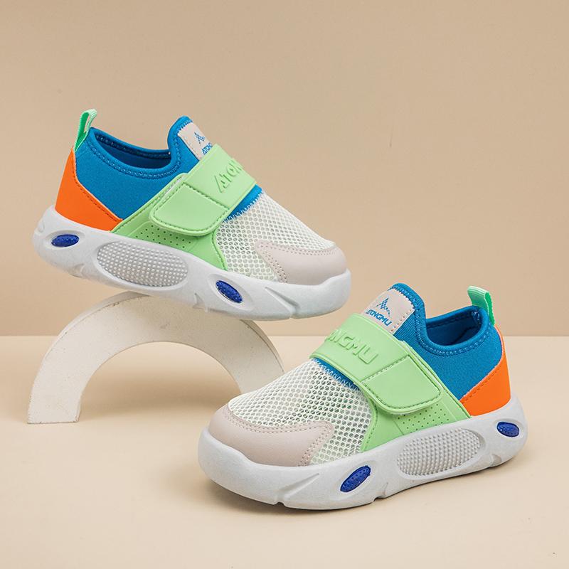 Детские кроссовки в стиле колор-блок, повседневные, для мальчиков и девочек, летние, новые, для малышей, для ходьбы, с перфорацией, сетчатые, легкие, детские кроссовки