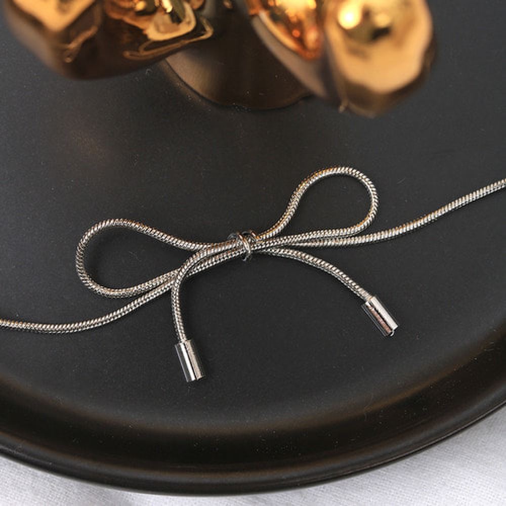 Simple Ribbon Chain Choker Necklace Ballet Core