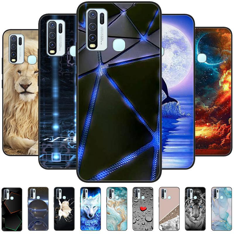 Для Vivo Y30 1938 Y50 1935 Чехол животное Силиконовый Мягкий ТПУ Задние крышки Для Vivo Y 30 50 Y30 2020 Чехол Защитный Мультяшный Funda