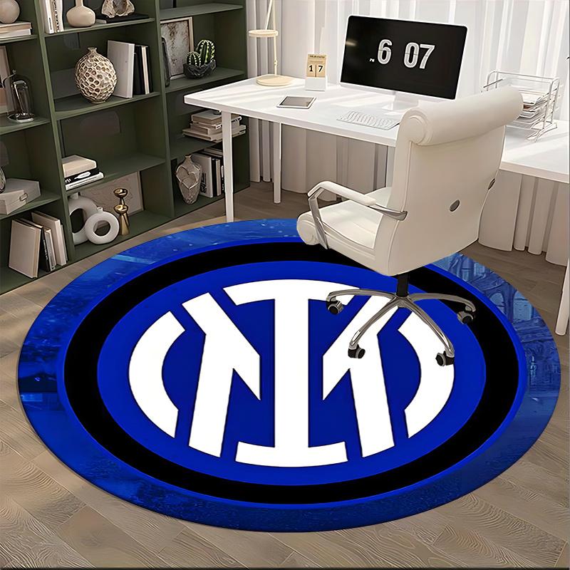 Inter Milan,Football Club Logo Chair mat Round Rug Office carpet, Machine Washable, Non slip, Suitable for Living Rooms, Bedrooms